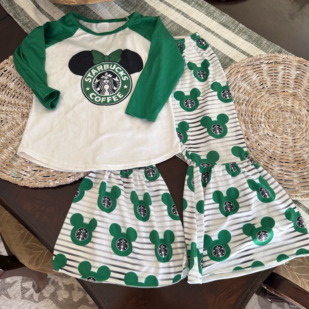 Toddler Girl Disney Starbucks coffee Minnie outfit